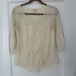 Mossimo Boho Summer Blouse w/Lace Detail